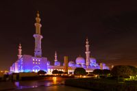 Sjeik Zayed moskee, Abu Dhabi in de nacht